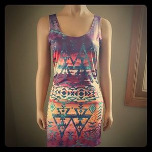 Wet seal multi-color sleeveless dress size large